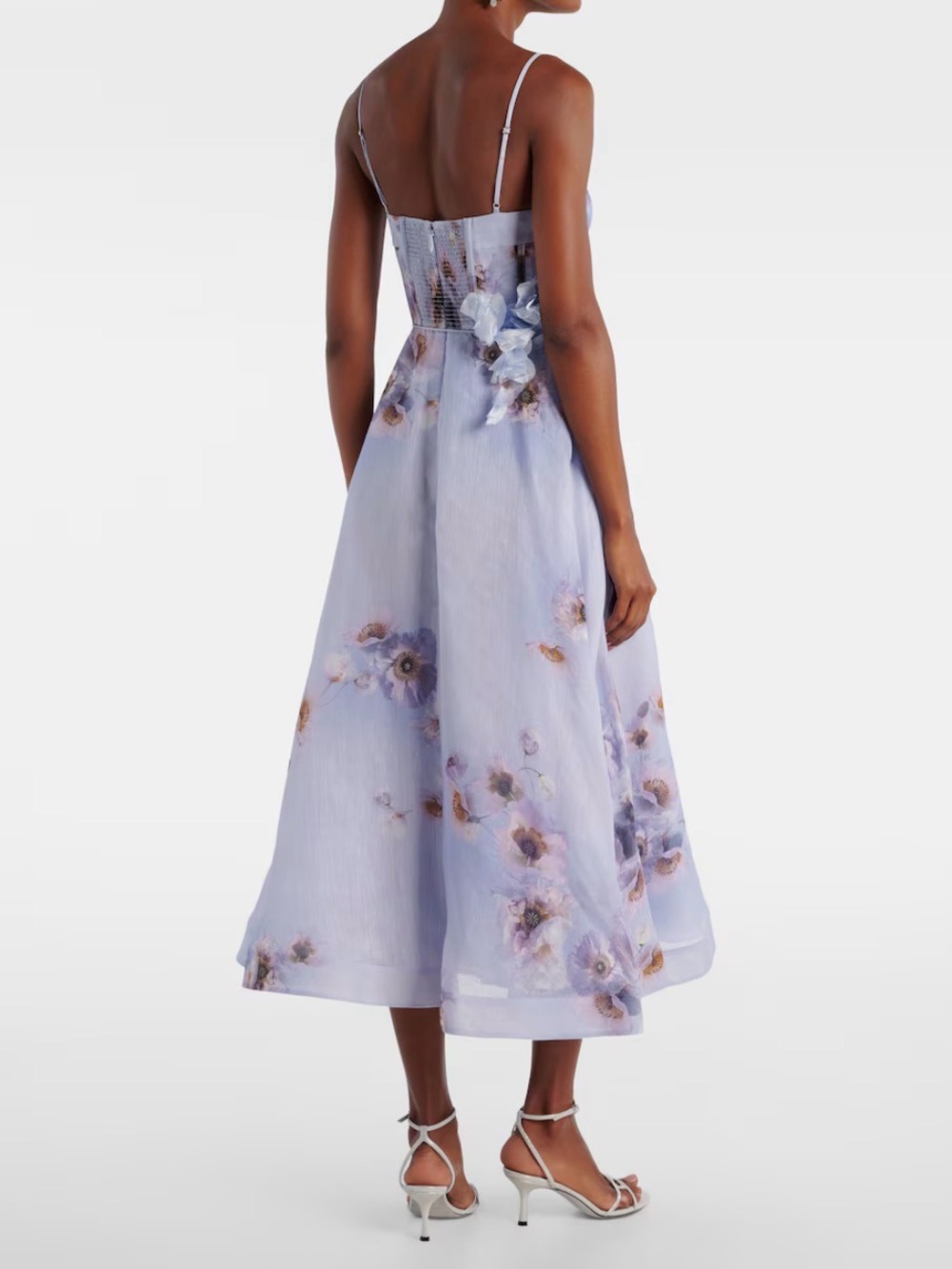 Zimmermann Lilac Floral Bustier Midi Dress - Picture 3 of 12